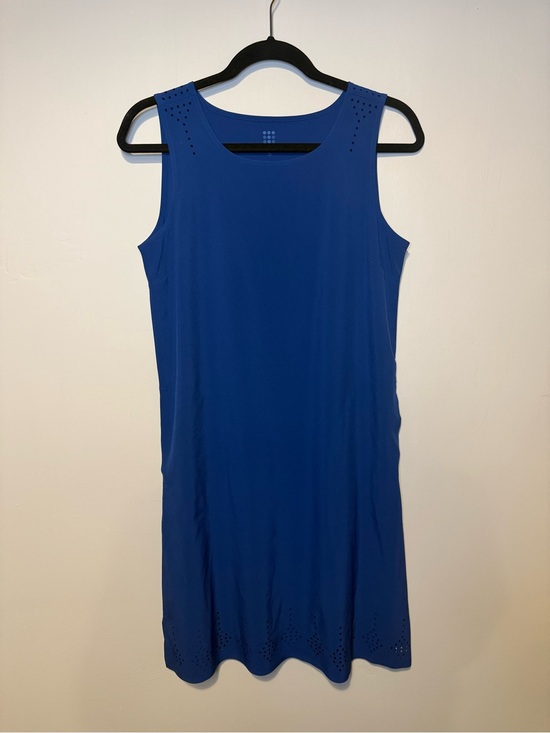 Title nine Dresses & Skirts - Title Nine Unconventional Summer Dress with Pockets Blue Laser Cut Tank Sz Small
